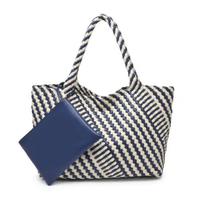 Moda Luxe Solana Woven Tote In Blue