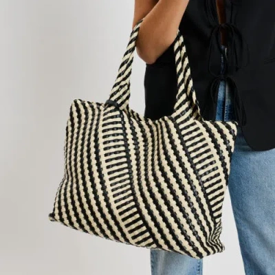Moda Luxe Solana Woven Tote In Black