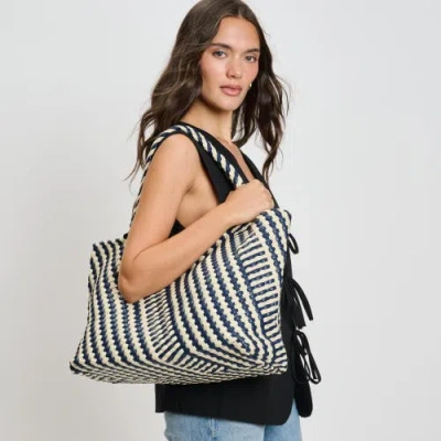 Moda Luxe Solana Woven Tote In Blue