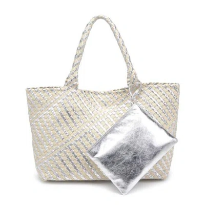 Moda Luxe Solana Woven Tote In Metallic