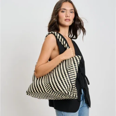Moda Luxe Solana Woven Tote In Black