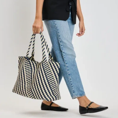 Moda Luxe Solana Woven Tote In Blue