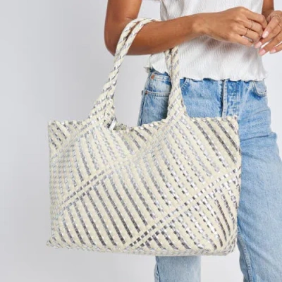 Moda Luxe Solana Woven Tote In Metallic