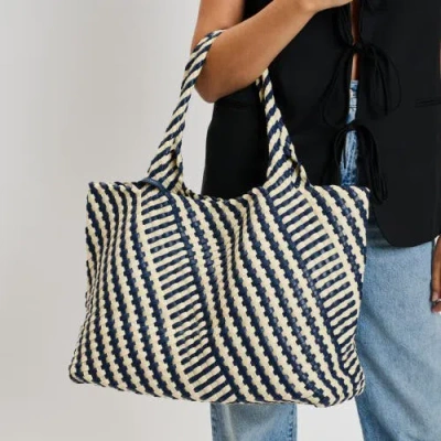 Moda Luxe Solana Woven Tote In Blue