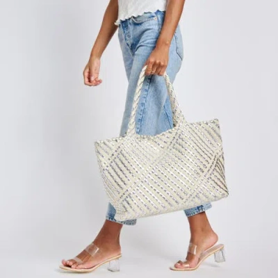 Moda Luxe Solana Woven Tote In Metallic
