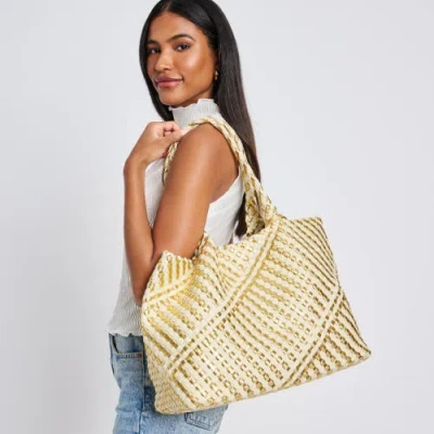 Moda Luxe Solana Woven Tote In Gold