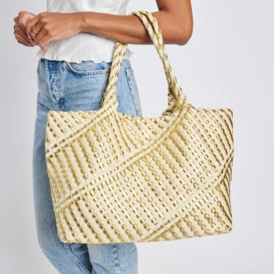 Moda Luxe Solana Woven Tote In Gold