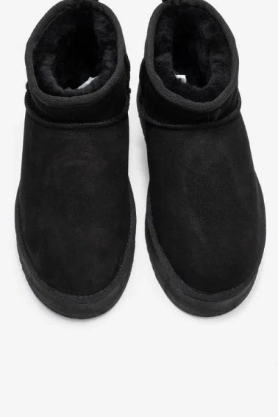 Forever & Always Shoes Havana Leather Platform Ankle Boot In Black