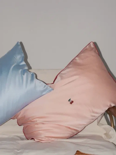 Lost Pattern Nyc Silk Pillowcase In Pink