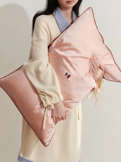 Lost Pattern Nyc Silk Pillowcase In Pink