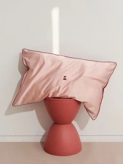 Lost Pattern Nyc Silk Pillowcase In Pink