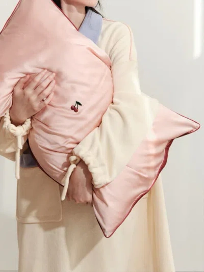 Lost Pattern Nyc Silk Pillowcase In Pink