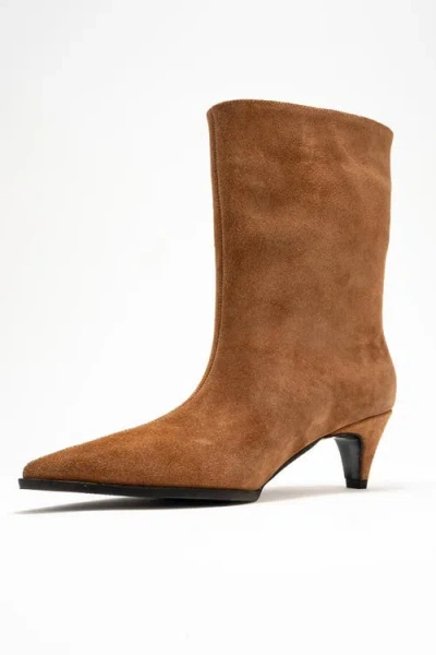 Forever & Always Shoes Aleo Leather Pointed Toe Boot In Brown