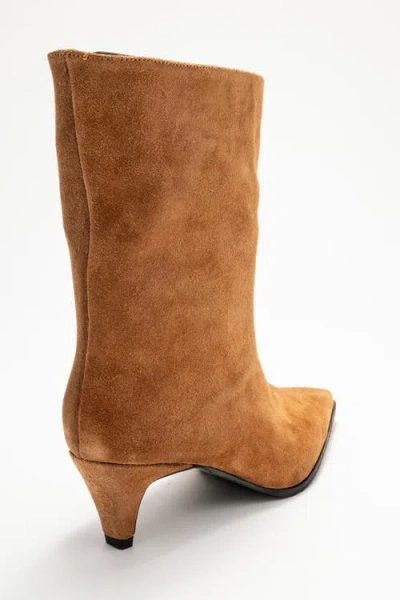 Forever & Always Shoes Aleo Leather Pointed Toe Boot In Brown