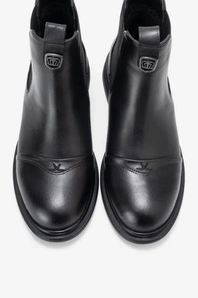 Forever & Always Shoes Sidney Leather Buckled Chelsea Boot In Black