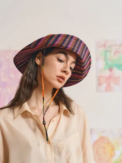 Lost Pattern Nyc Women's Frida X Lost Pattern "frida's Garden" Cotton Reversible Sun Hat - Green