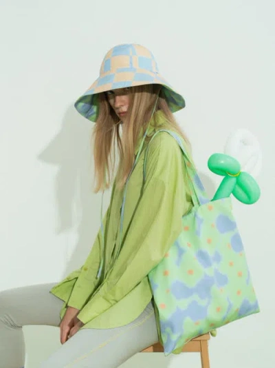 Lost Pattern Nyc "day Dream" Reversible Sun Hat In Green