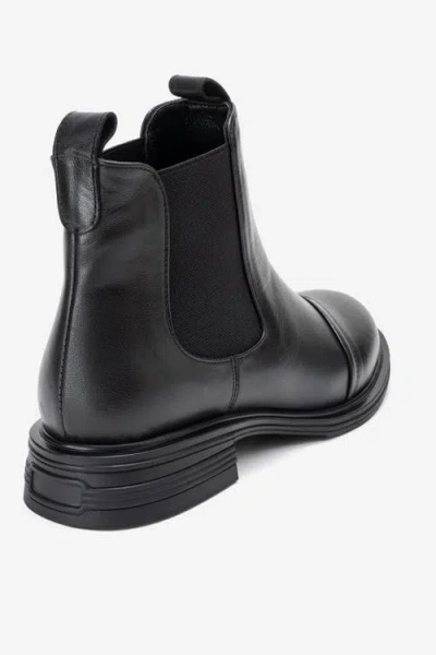 Forever & Always Shoes Sidney Leather Buckled Chelsea Boot In Black