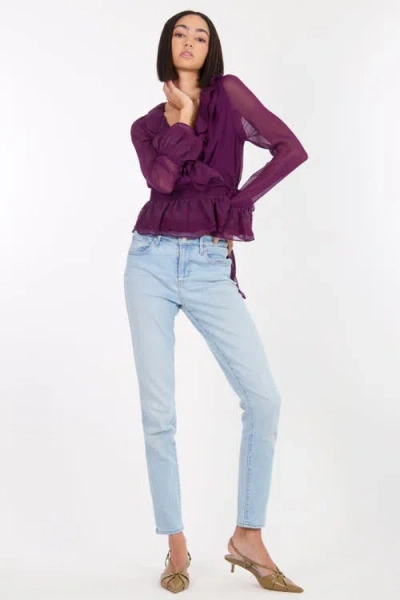 Secret Mission Poet Blouse In Purple
