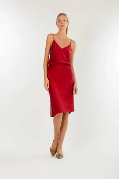 Secret Mission Lainey Midi Skirt In Red
