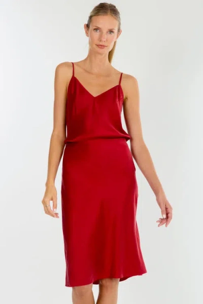 Secret Mission Lainey Midi Skirt In Red