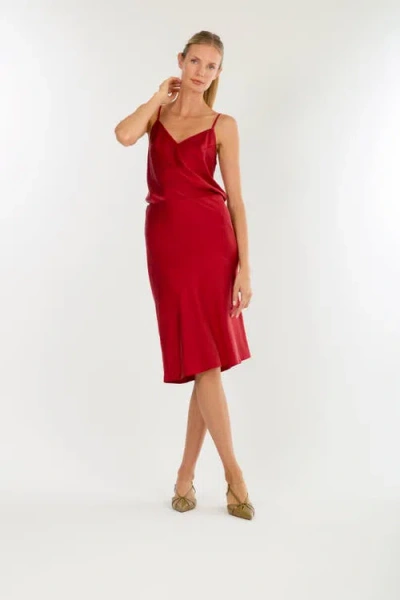 Secret Mission Lainey Midi Skirt In Red