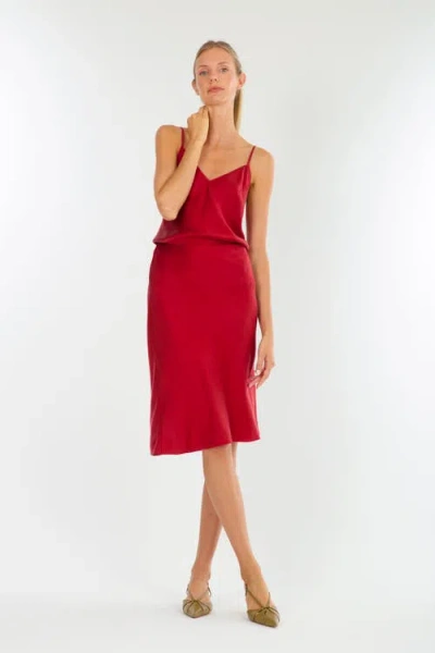Secret Mission Lainey Midi Skirt In Red