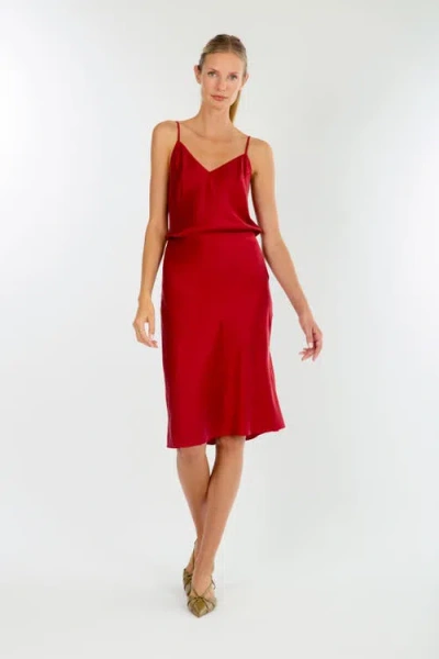 Secret Mission Lainey Midi Skirt In Red