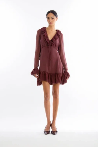 Secret Mission Poet Dress In Brown