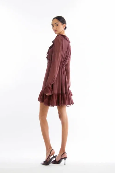 Secret Mission Poet Dress In Brown