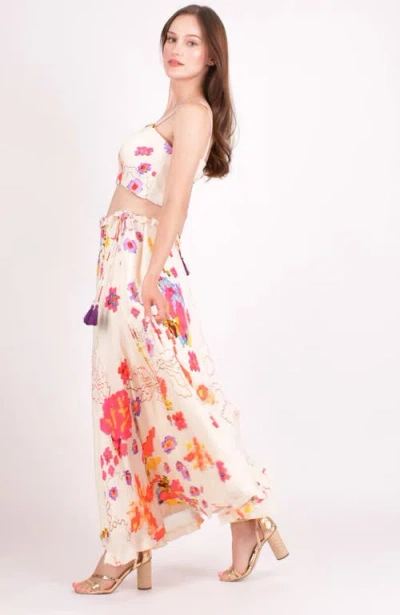 Raas Zaria Floral Two-piece Set In White