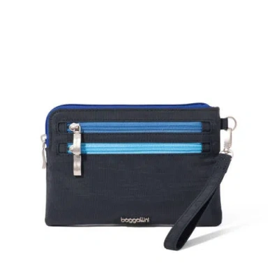Baggallini Rfid Currency Organizer Wristlet In Blue