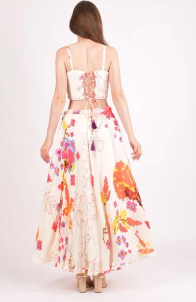 Raas Zaria Floral Two-piece Set In White