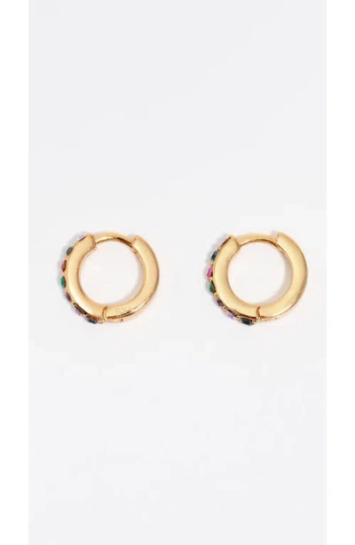 Bimba Y Lola Mini Hoop Earrings With Crystal In Gold