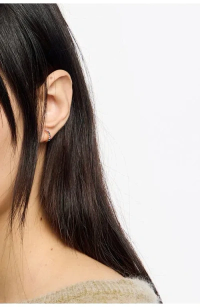 Bimba Y Lola Mini Hoop Earrings With Crystal In Gold