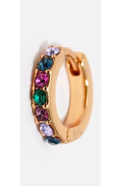 Bimba Y Lola Mini Hoop Earrings With Crystal In Gold