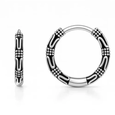 Donatello Gian Sterling Silver Oxidized Endless Hoops In Metallic