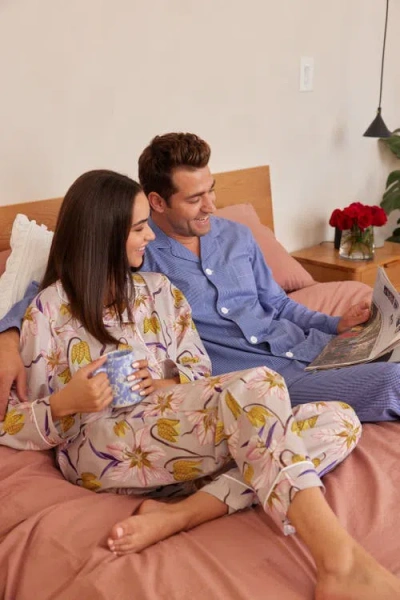 The Cat's Pajamas Luxe Pima Pajama In Blue