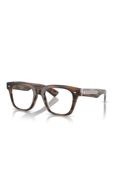 Oliver Peoples 51mm Rectangle Optical Glasses In Brown