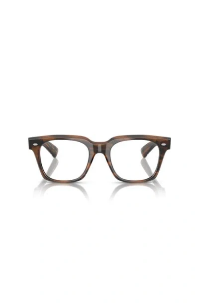 Oliver Peoples 51mm Rectangle Optical Glasses In Brown
