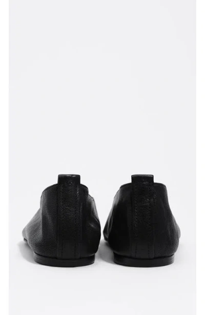 Bimba Y Lola Leather Zip Toe Ballerina In Black