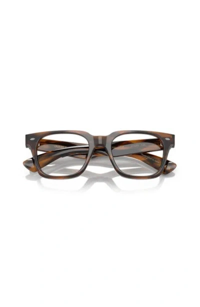 Oliver Peoples 51mm Rectangle Optical Glasses In Brown
