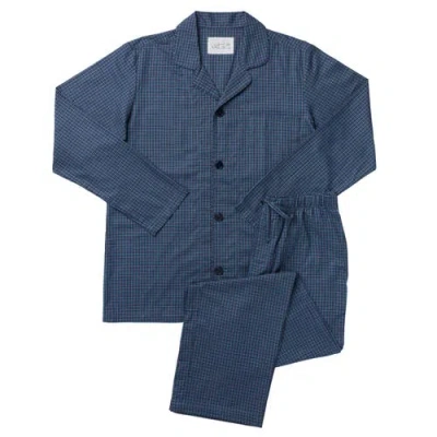 The Cat's Pajamas Flannel Pajama Set In Blue
