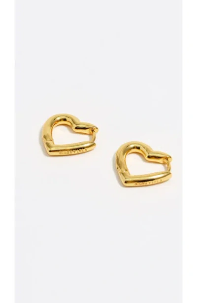 Bimba Y Lola Tall Heart Hoop Earrings In Gold