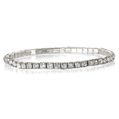 Jessica Simpson 5-piece Rhinestone Bracelet Set In Silver