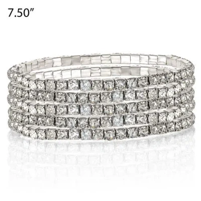 Jessica Simpson 5-piece Rhinestone Bracelet Set In Silver