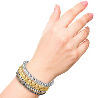 Jessica Simpson Crystal Stretch Bracelet, 5 Piece Set In Gold