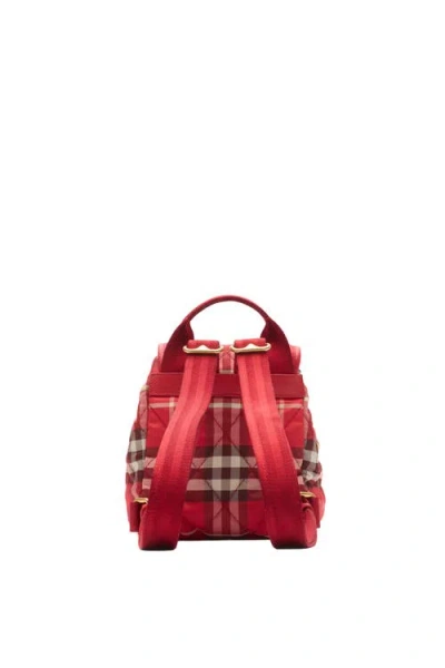 Burberry Mini Check Horseshoe Backpack In Red
