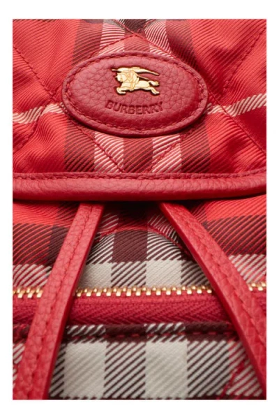 Burberry Mini Check Horseshoe Backpack In Red