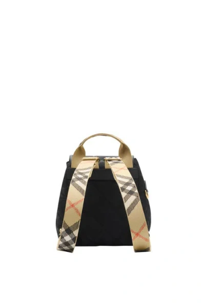 Burberry Mini Horseshoe Quilted Nylon Backpack Bags In Black